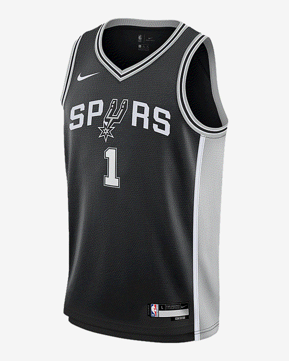 Jersey Nike Swingman de la NBA para niños talla grande Victor Wembanyama San Antonio Spurs 2023/24 Icon Edition - Negro