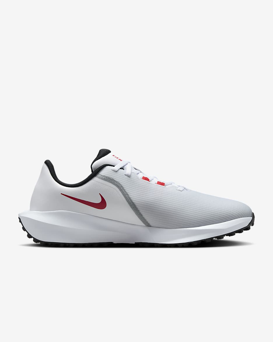 Nike Infinity G NN 高爾夫鞋 (寬) - 白色/Pure Platinum/黑色/University Red