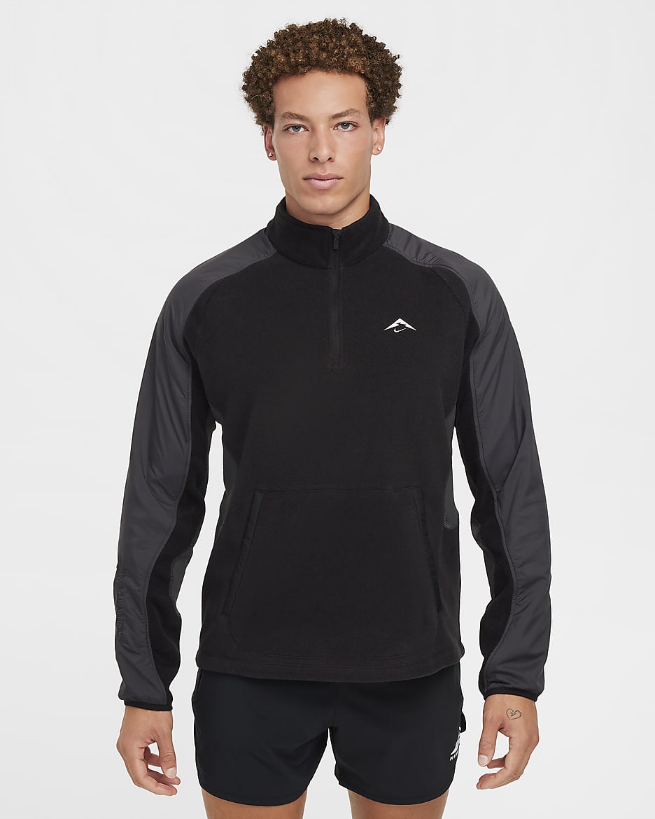 Nike Trail Polartec® Men's 1/4-Zip Fleece Running Top - Black/Anthracite/Summit White