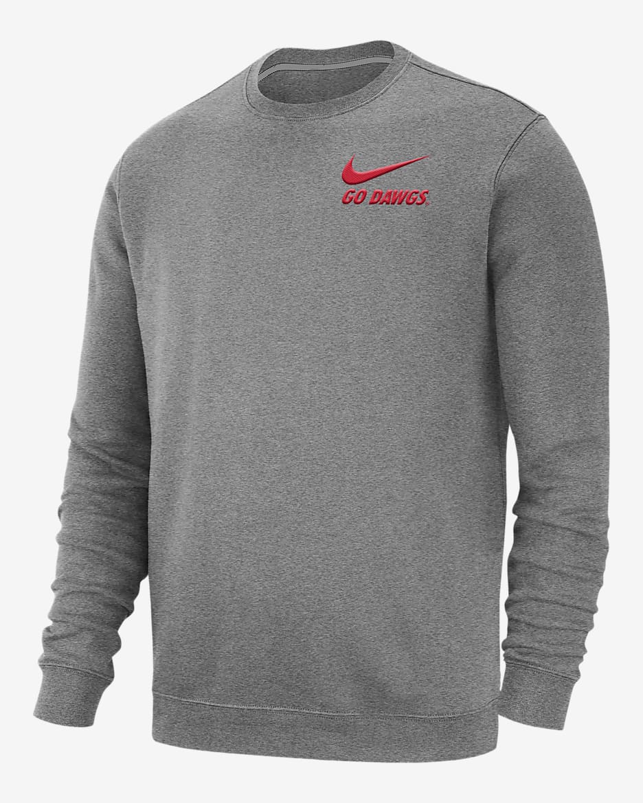 Nike College Club Fleece (Georgia) Men's Sweatshirt - Dark Grey Heather