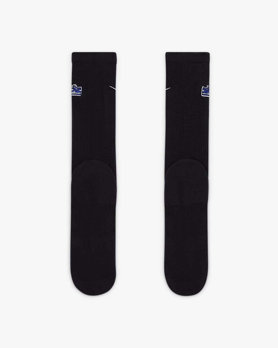 Nike Everyday Plus Cushioned Crew Socks (1 Pair) - Black/Varsity Royal/White