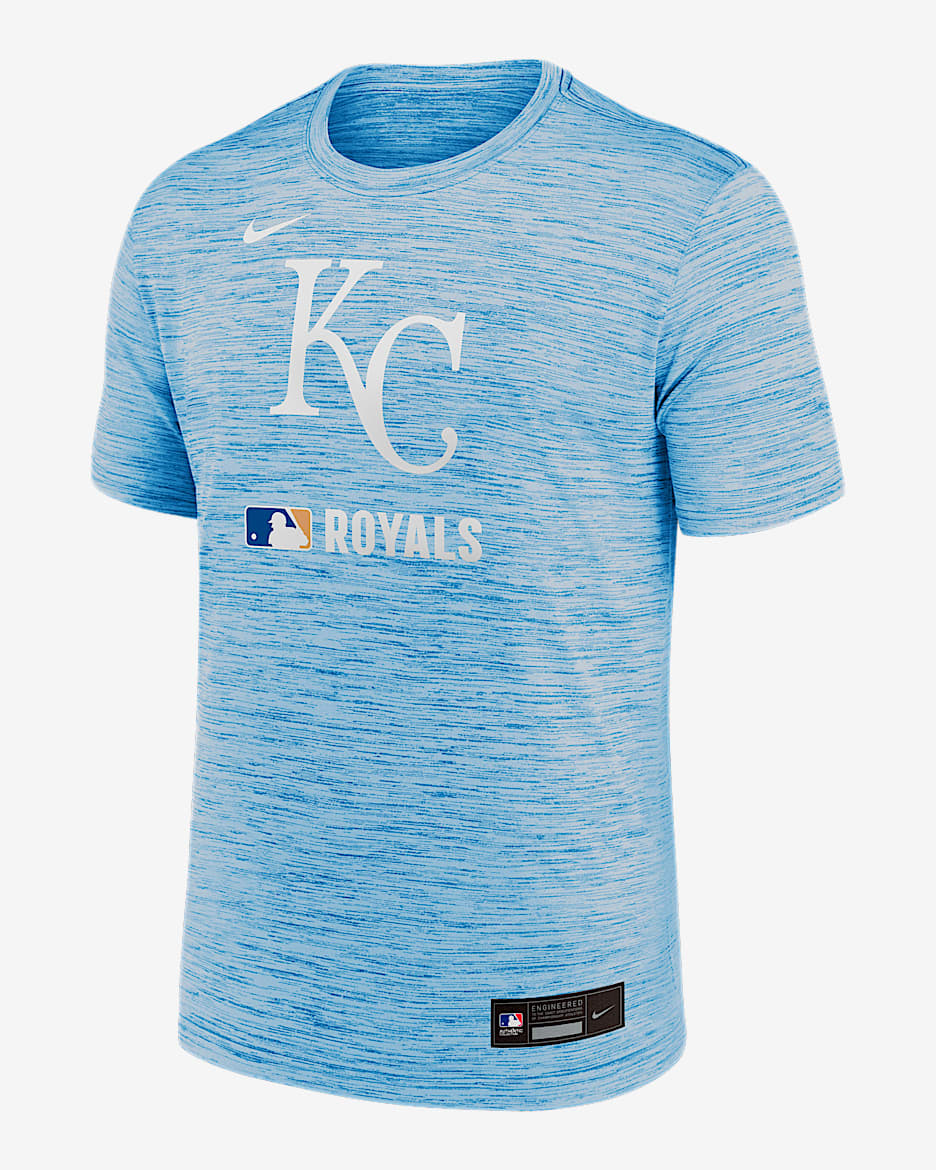 Playera Nike Dri-FIT de la MLB para hombre Kansas City Royals Authentic Collection Velocity - Azul claro