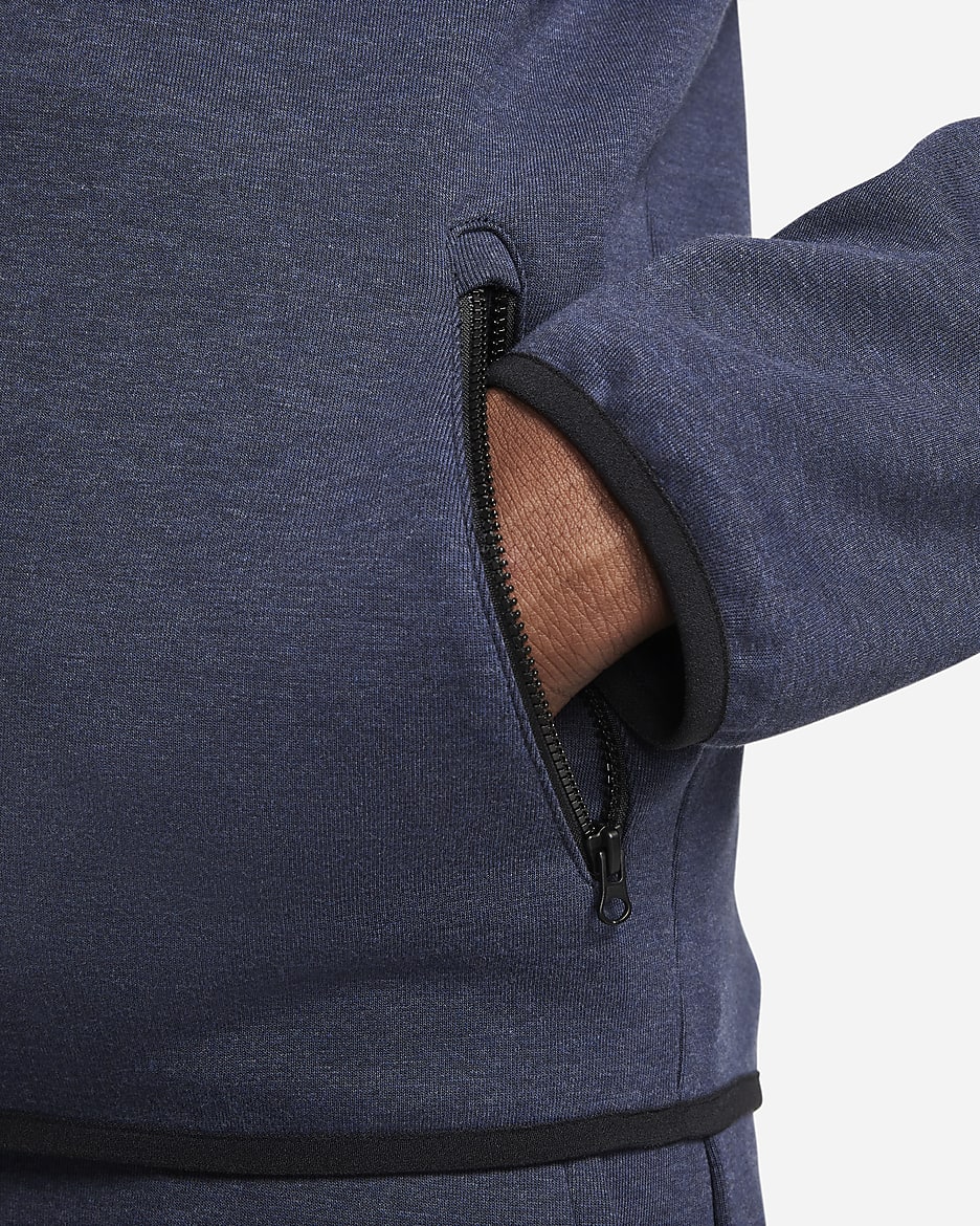 Nike Sportswear Tech Fleece OG Men's Full-Zip Hoodie Sweatshirt - Obsidian Heather/Black