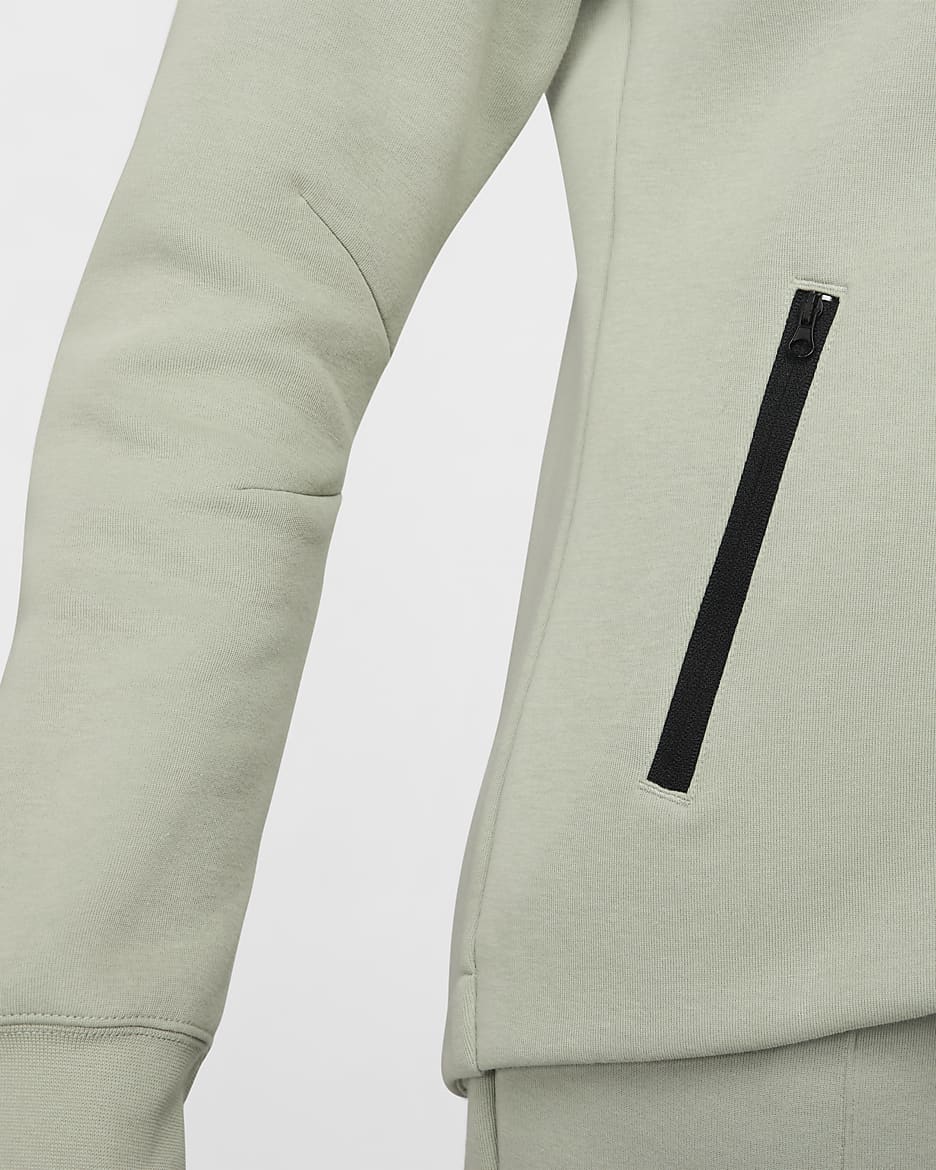 Damska bluza z kapturem i zamkiem na całej długości Nike Sportswear Tech Fleece Windrunner - Jade Horizon/Czerń