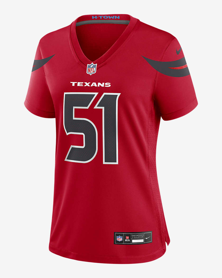 Jersey de fútbol americano Nike de la NFL Game para mujer Will Anderson Jr. Houston Texans - Rojo