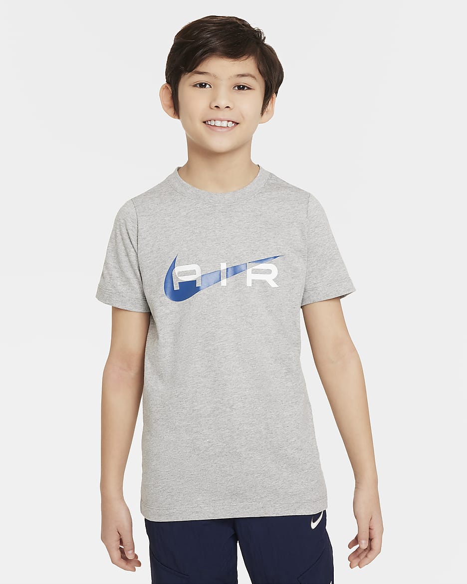 Nike Air Older Kids' (Boys') T-Shirt - Dark Grey Heather/Court Blue