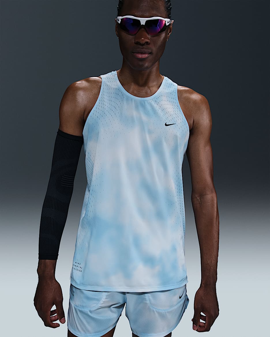 Nike Running Division Breathe Dri-FIT ADV Lauf-Tanktop (Herren) - Psychic Blue/Schwarz