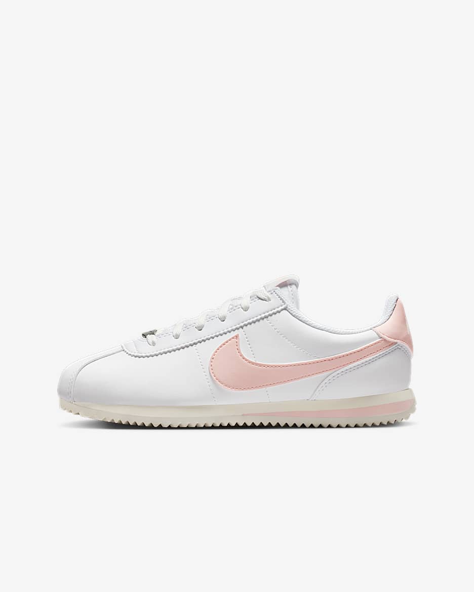 Tenis para niños grandes Nike Cortez - Blanco/Vela/Rosa eco