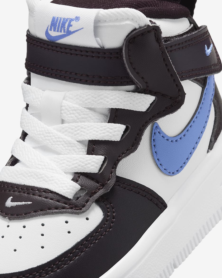 Nike Force 1 Mid EasyOn Baby/Toddler Shoes - Burgundy Ash/White/Royal Pulse