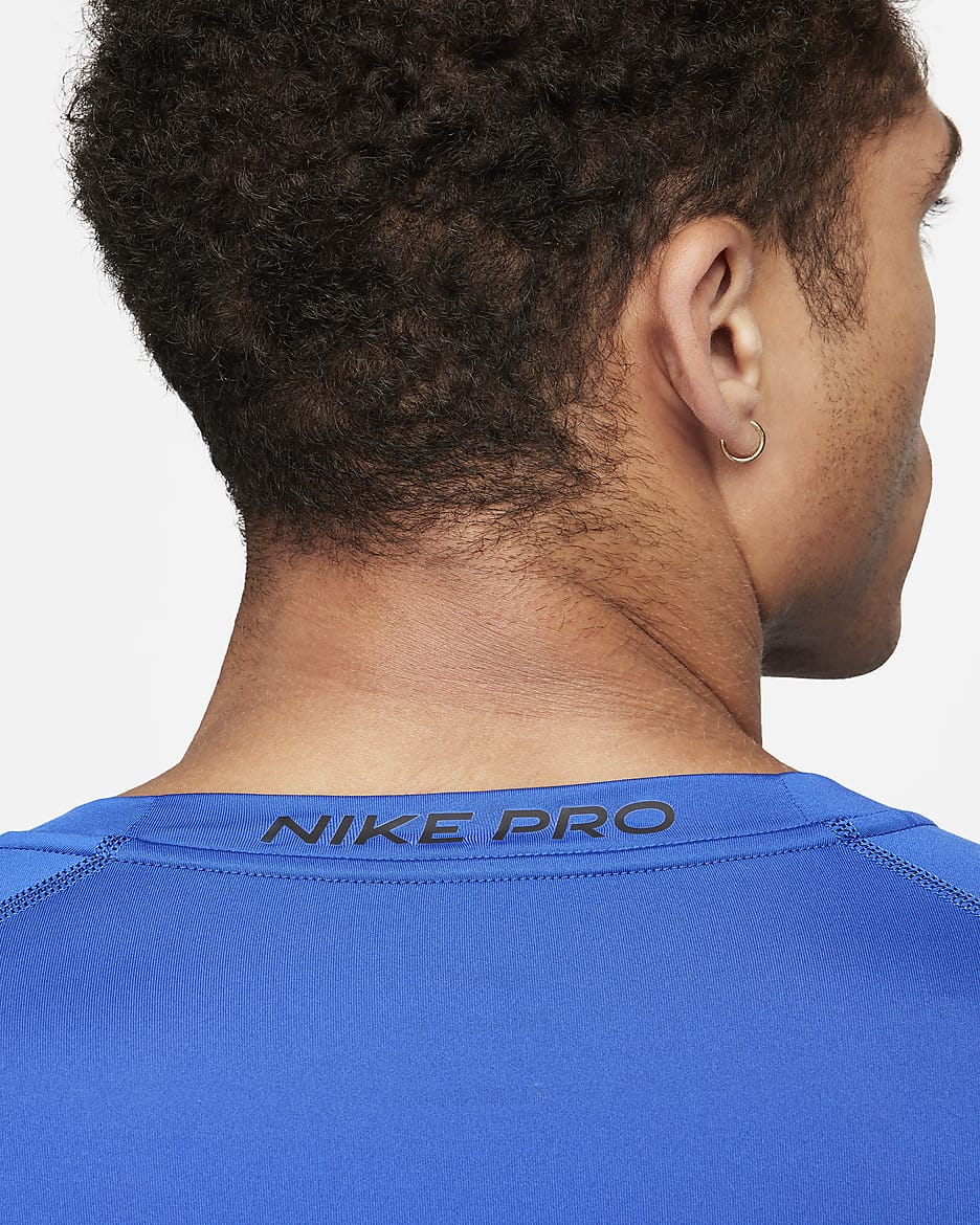 Nike Pro Men's Dri-FIT Tight Long-Sleeve Fitness Top - Game Royal/Black