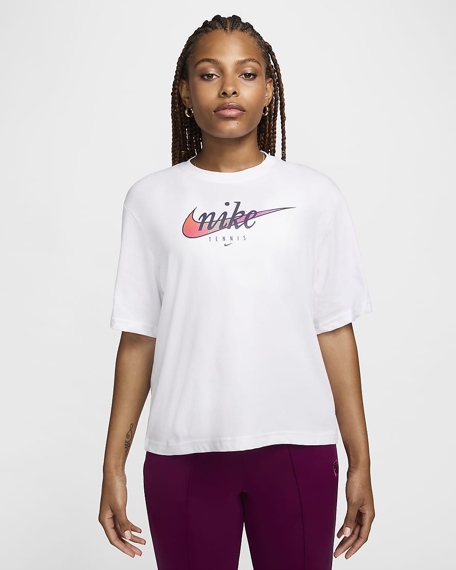 T-shirt à manches courtes Dri-FIT Nike Slam pour femme - Blanc