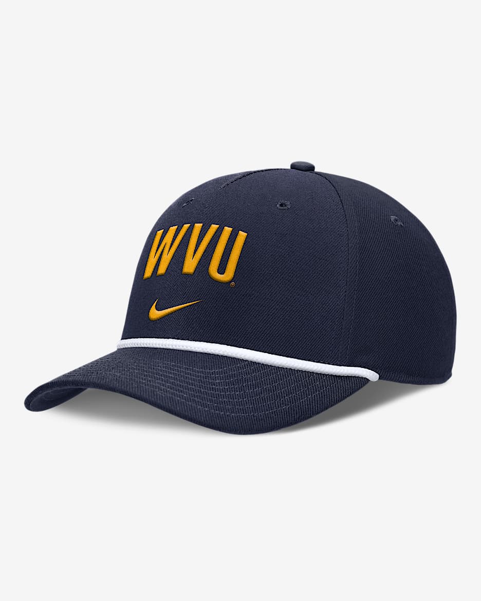 West Virginia Primetime Rise Campus Men's Nike College Adjustable Hat - Navy