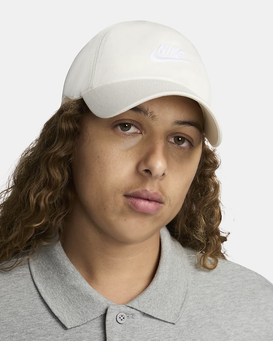 Nike Club Gorra Futura Wash sin estructura - Sail/Blanco