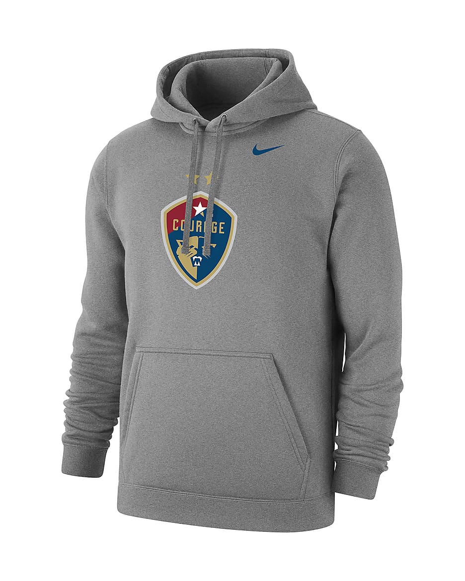 North Carolina Courage Club Fleece Men's Nike Soccer Hoodie - Dark Grey Heather