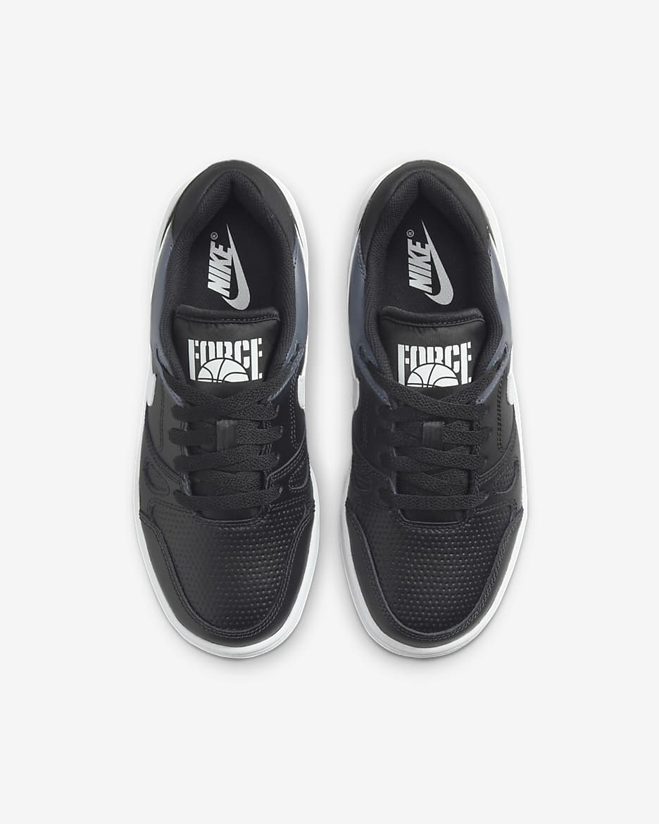 Nike Full Force Low kinderschoenen - Zwart/Anthracite/Sail/Wit