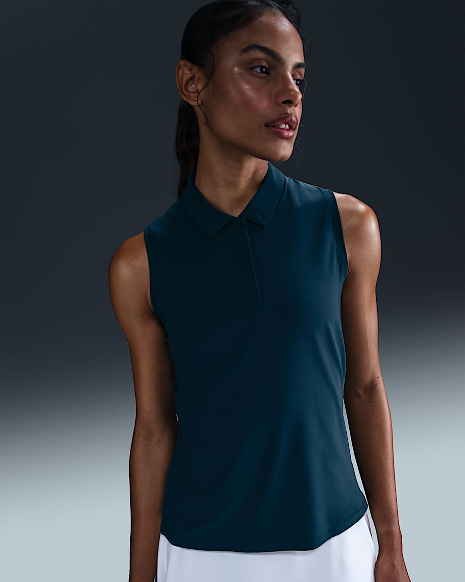 Nike Victory Women's Dri-FIT Sleeveless Polo - Armory Navy/White