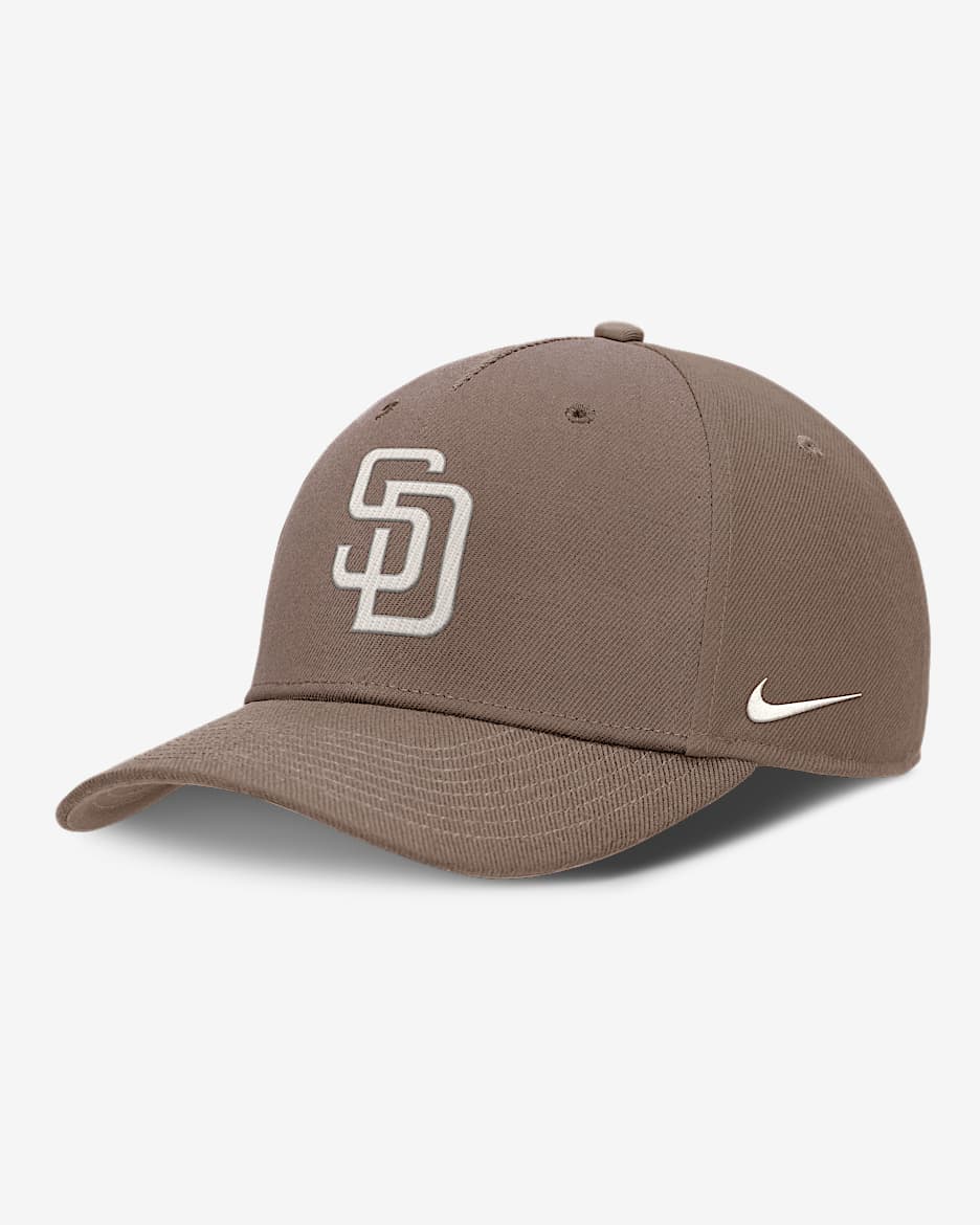 Gorra Nike Dri-FIT de la MLB ajustable para hombre San Diego Padres Rise - Marrón visón