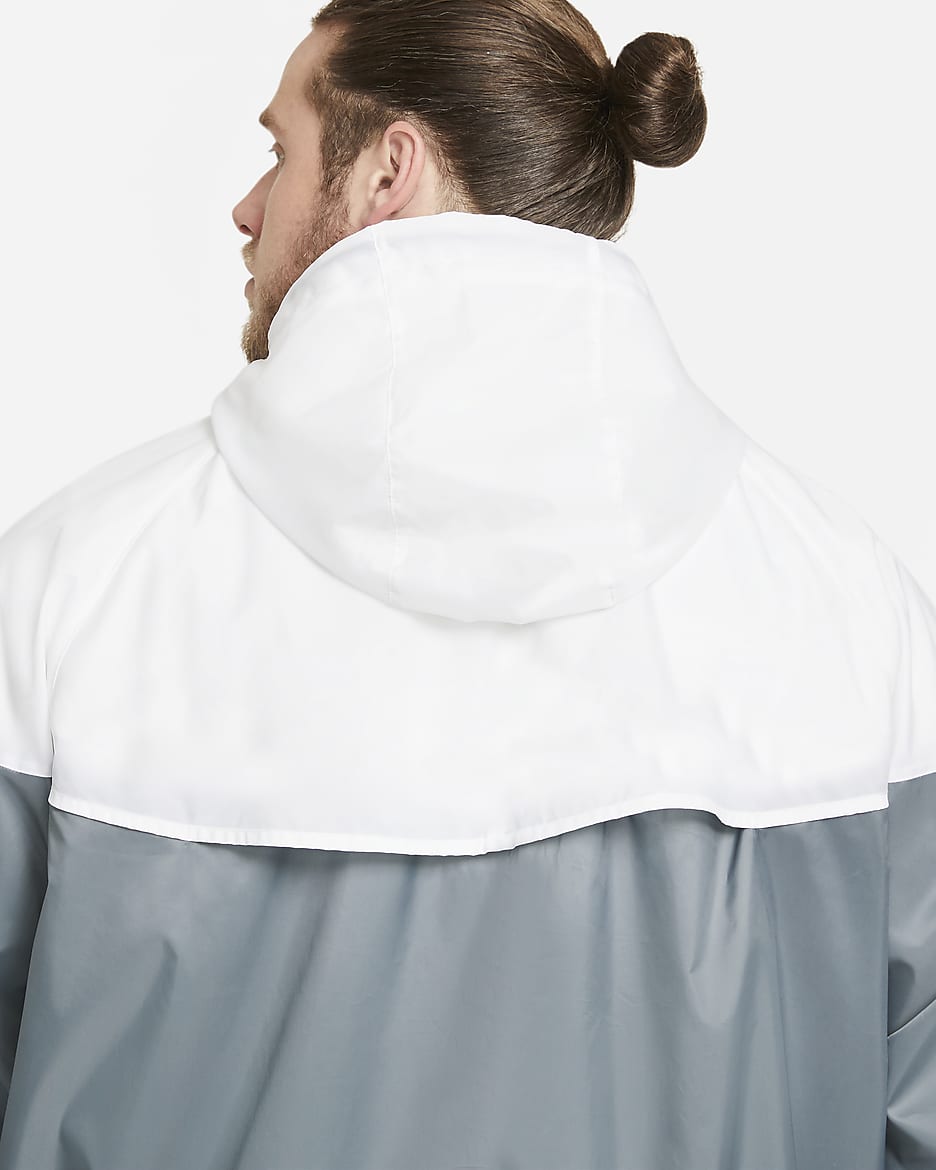 Pánská bunda Nike Sportswear Windrunner s kapucí - Smoke Grey/Bílá/Smoke Grey/Černá