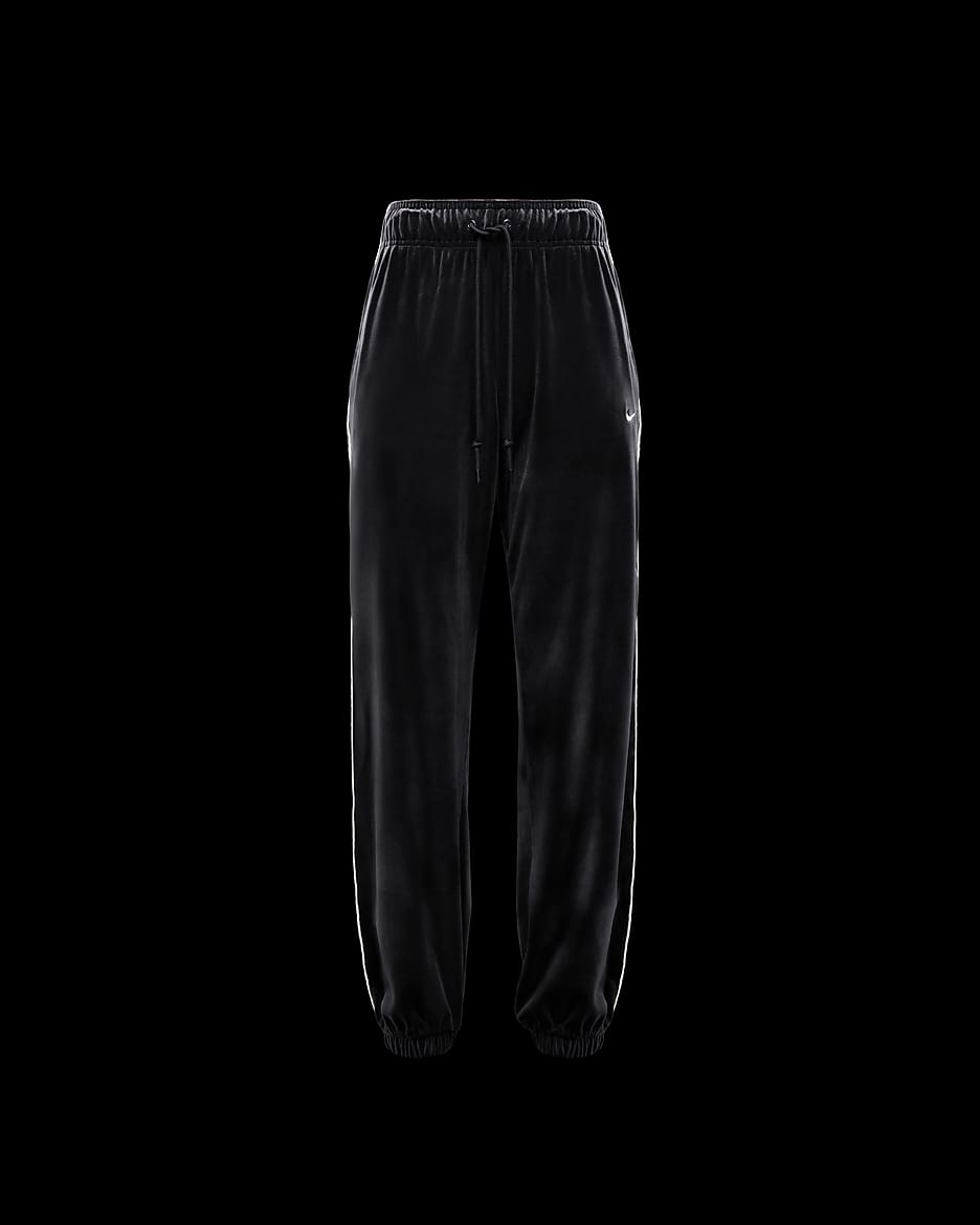 Nike Sportswear Collection Women's Mid-Rise Velour Joggers - Black/Sail/Sail