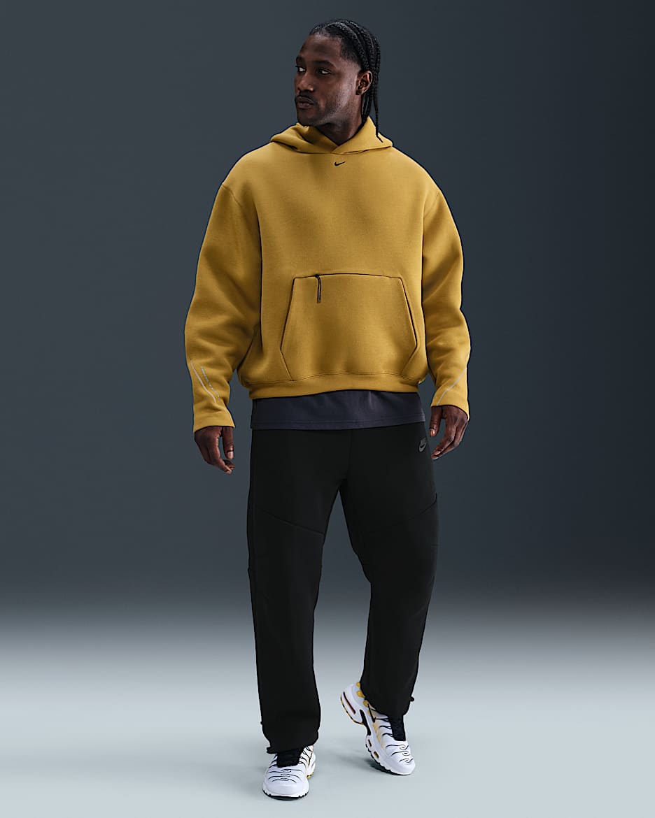 Pantalon à ourlet ouvert en Fleece Nike Tech pour homme - Noir/Noir