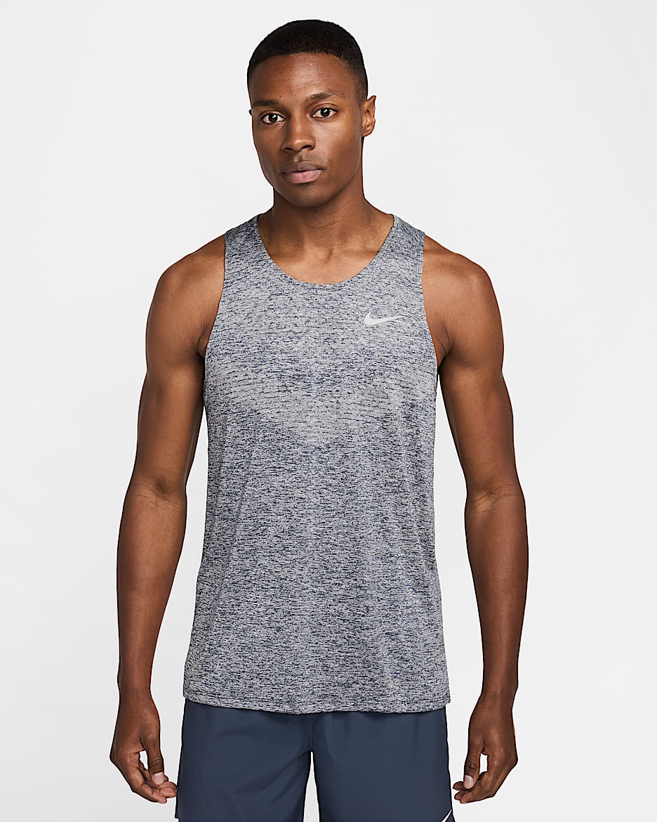 Nike Stride Men's Dri-FIT ADV Running Tank Top - Thunder Blue/Heather