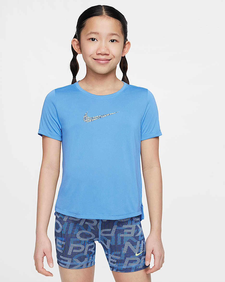 Nike One Classic Older Kids' (Girls') Dri-FIT Top - Blue Beyond