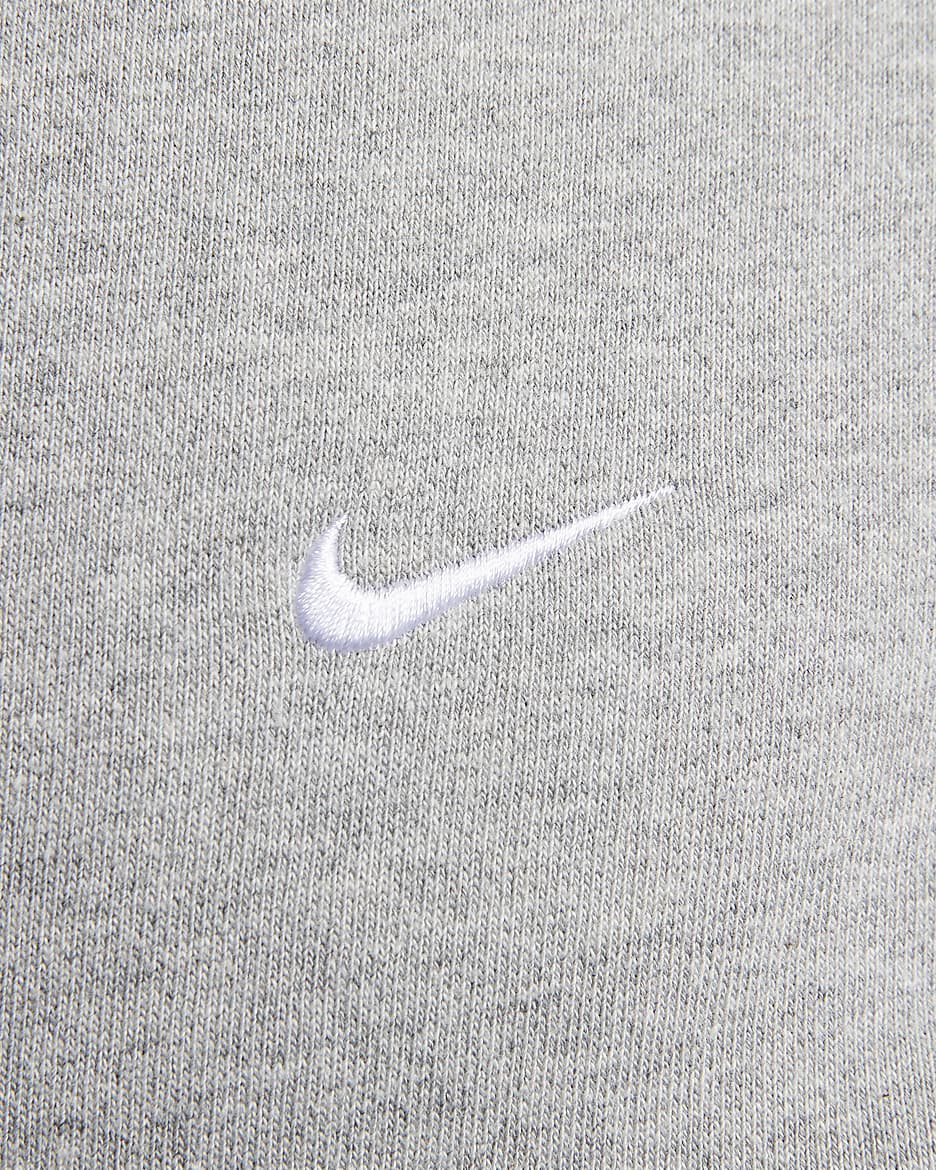 Nike Solo Swoosh Herren-Hoodie mit durchgehendem Reißverschluss - Dark Grey Heather/Weiß