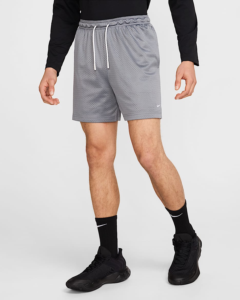 Nike Men's Dri-FIT 5" Mesh Basketball Shorts - Cool Grey/White