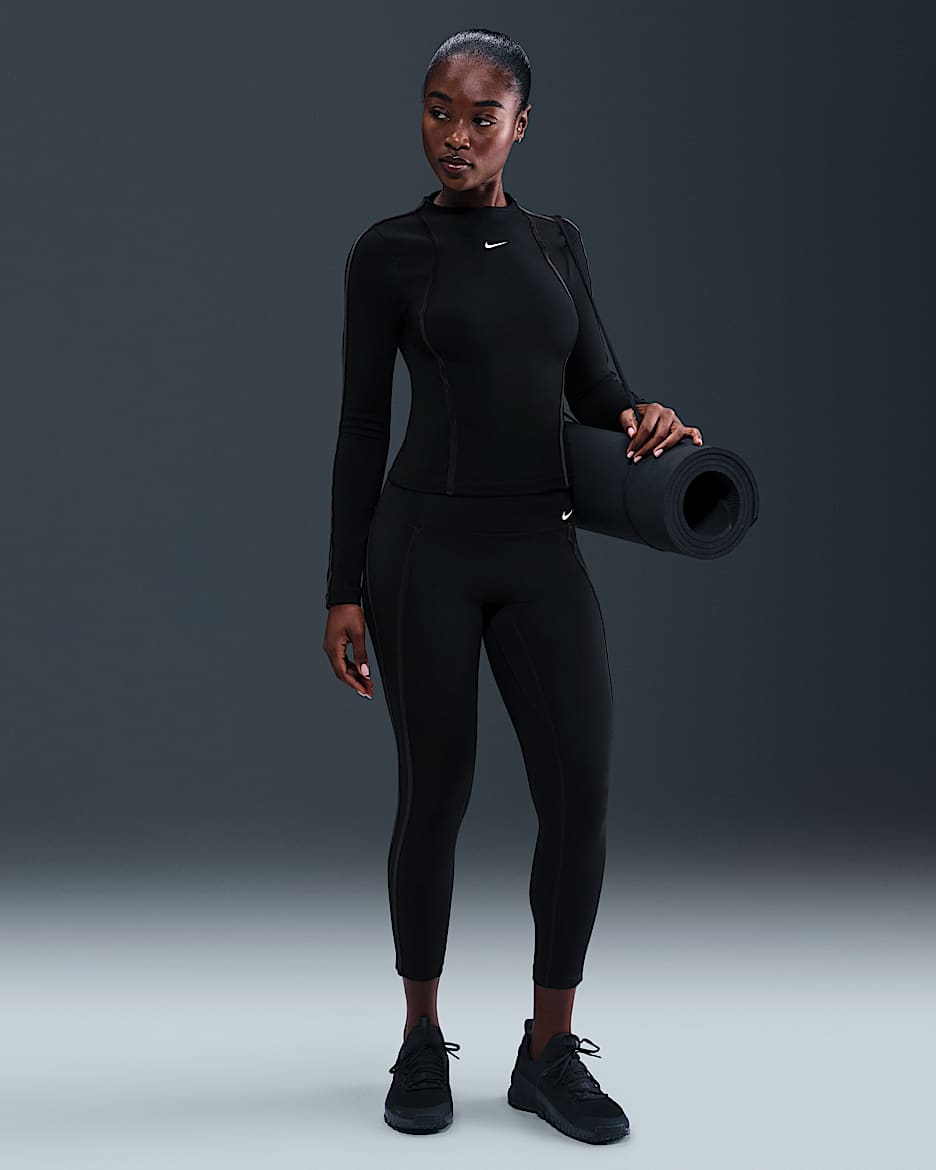 Nike One Women's High-Waisted 7/8 Leggings - Black/White