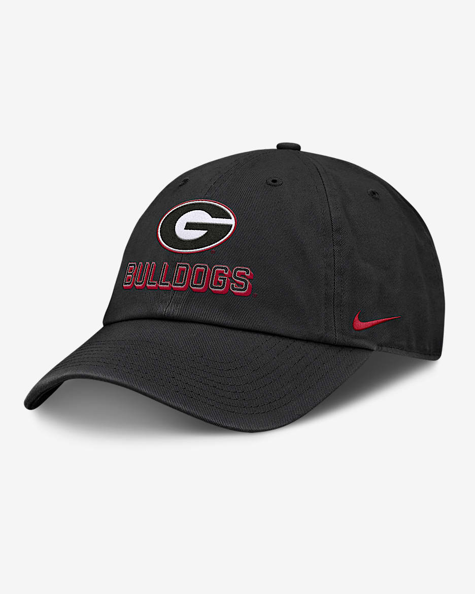 Gorra universitaria Nike ajustable para hombre Georgia On-Field Club Gameday - Negro