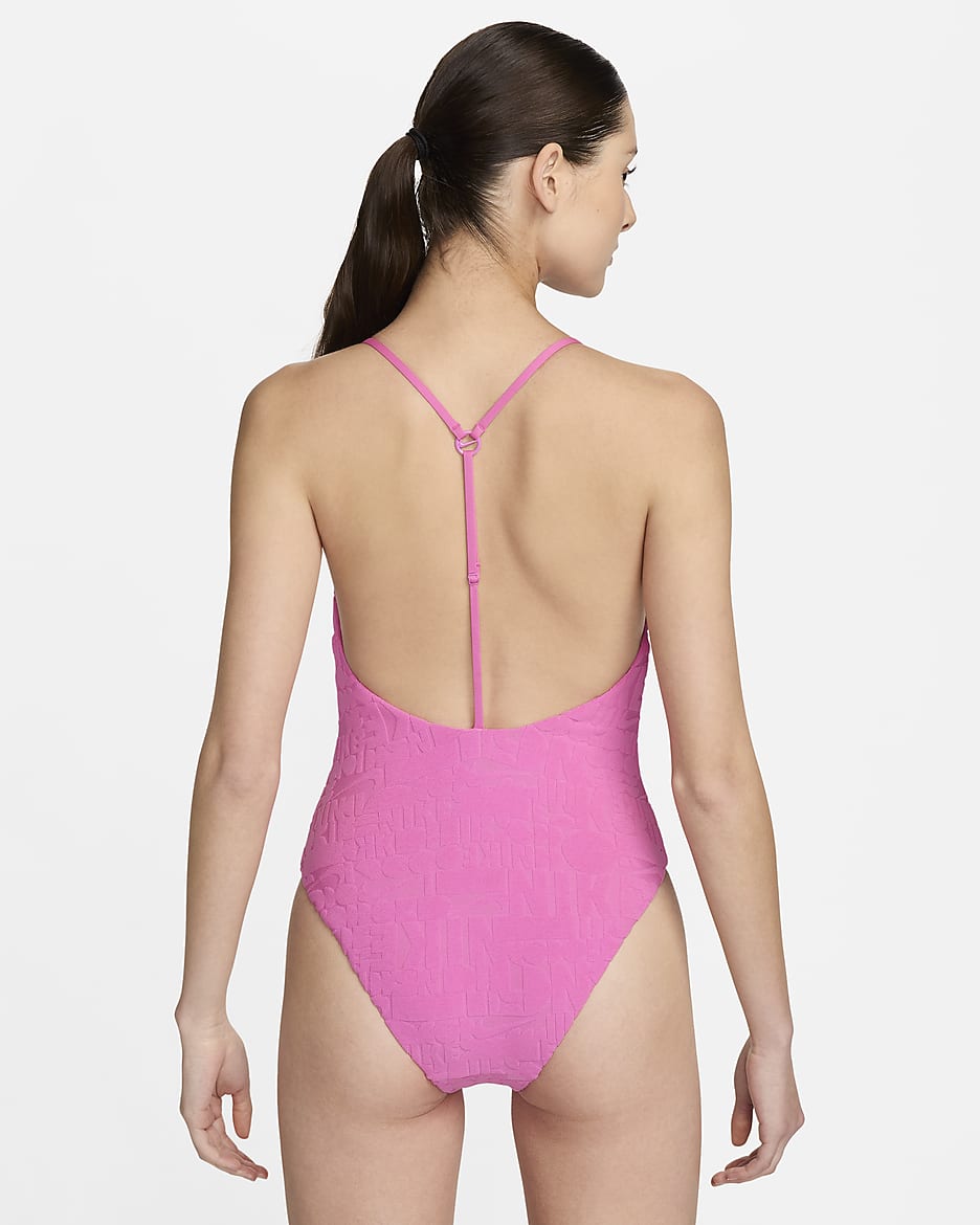 Nike Swim Retro Flow Women's T-Back One-Piece Swimsuit - Playful Pink