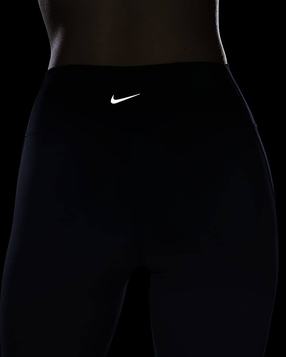 Leggings de tiro alto de largo completo para mujer Nike One Seamless Front - Obsidiana/Negro