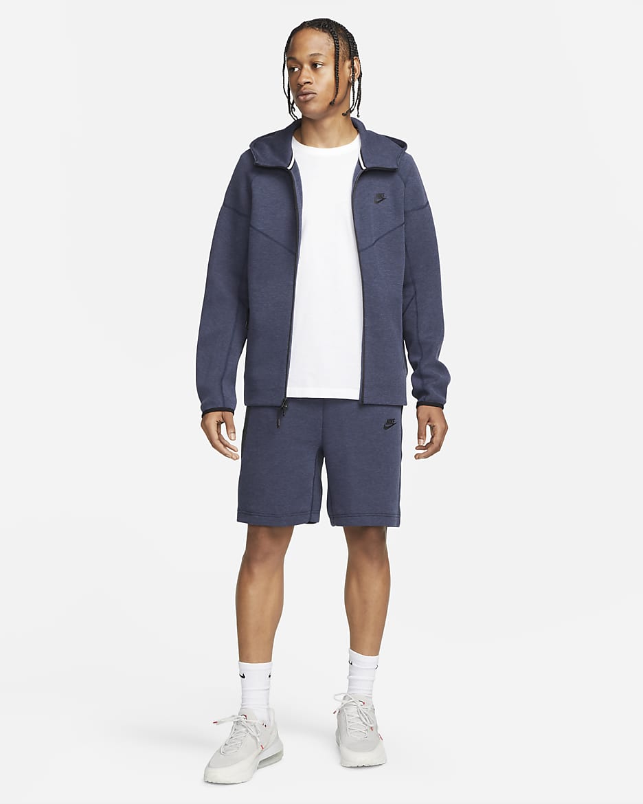 Męska bluza z kapturem i zamkiem na całej długości Nike Sportswear Tech Fleece Windrunner - Obsidian Heather/Czerń