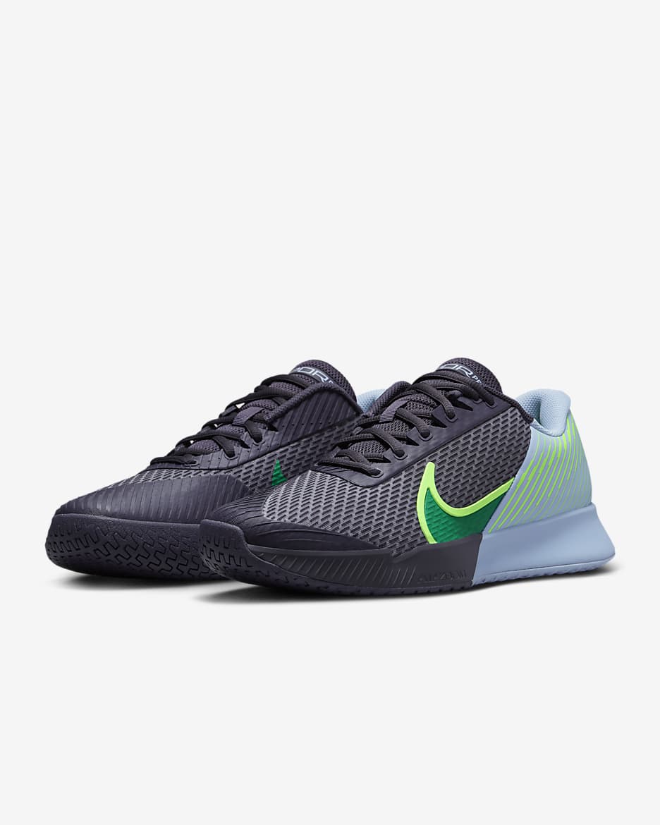 NikeCourt Air Zoom Vapor Pro 2 Men's Hard Court Tennis Shoes - Gridiron/Cobalt Bliss/Green Strike/Stadium Green