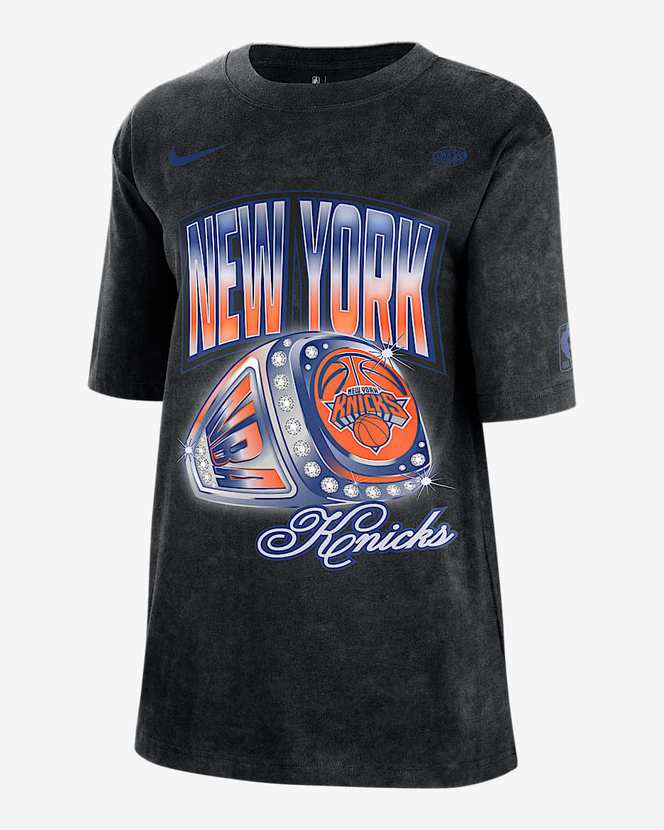 New York Knicks Courtside Women's Nike NBA T-Shirt - Black