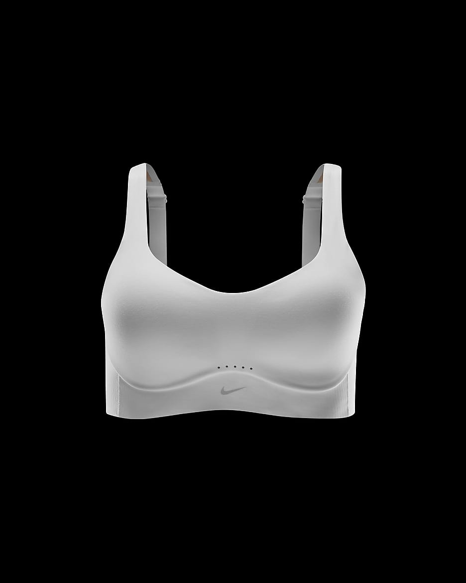 Bra deportivo convertible con almohadillas para mujer Nike Alate High Support - Blanco/Gris azulado