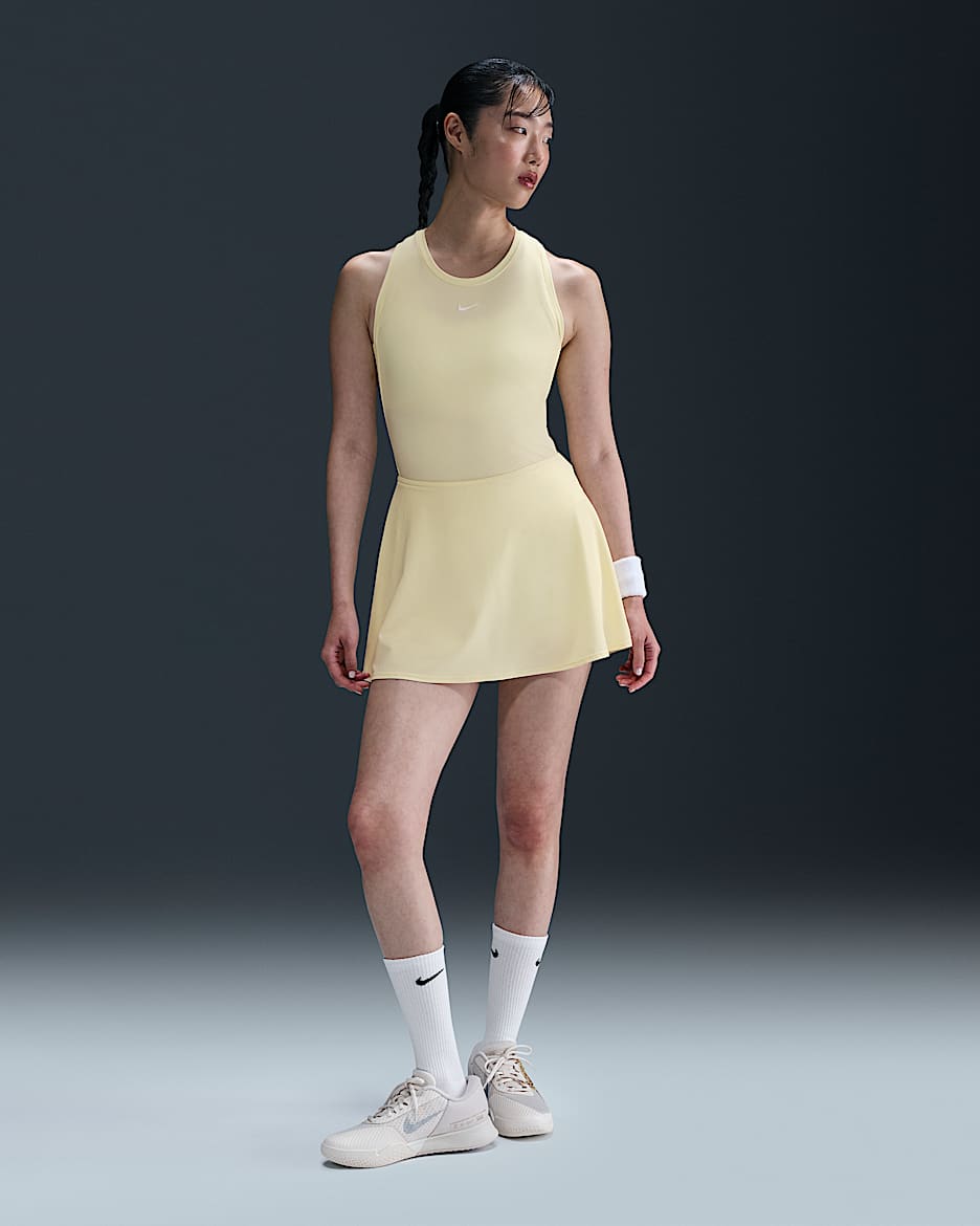 Nike Victory Women's Dri-FIT Short Flouncy Tennis Skirt - Alabaster/White