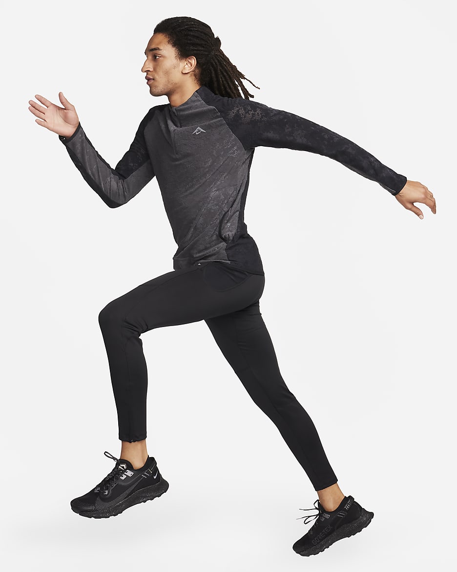 Nike Lunar Ray Men's Winterized Running Tights - Black/Black/White