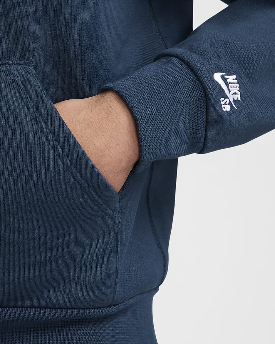 Nike SB Skatehoodie van fleece - Armory Navy/Wit