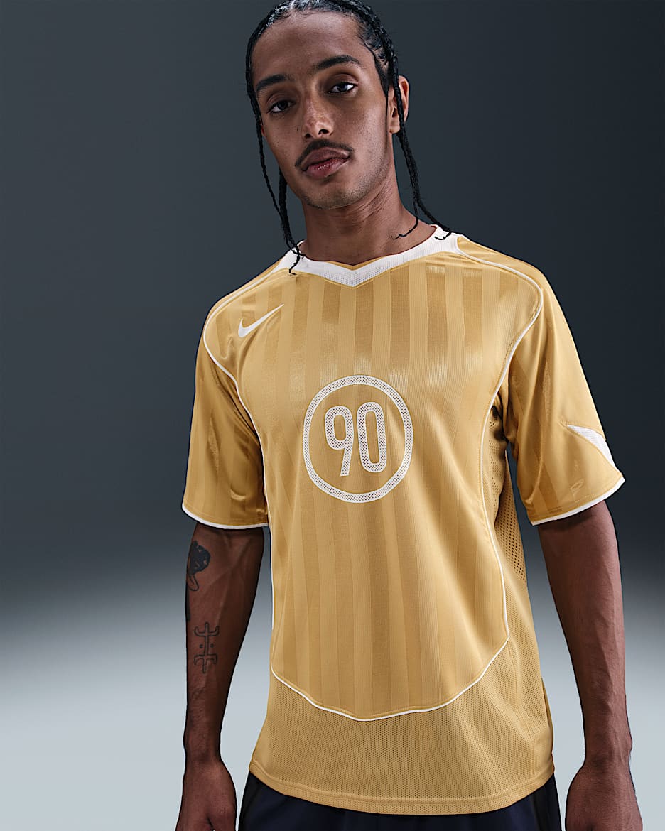 Nike Total 90 Men's Dri-FIT Short-Sleeve Soccer Top - Club Gold/Summit White/Summit White/Summit White
