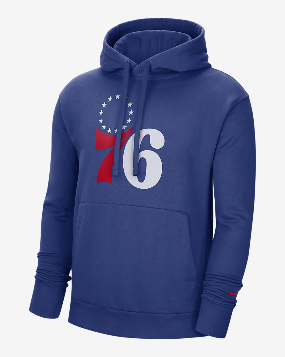 Sudadera con capucha sin cierre Nike NBA para hombre Philadelphia 76ers Essential - Azul enérgico/Rojo universitario