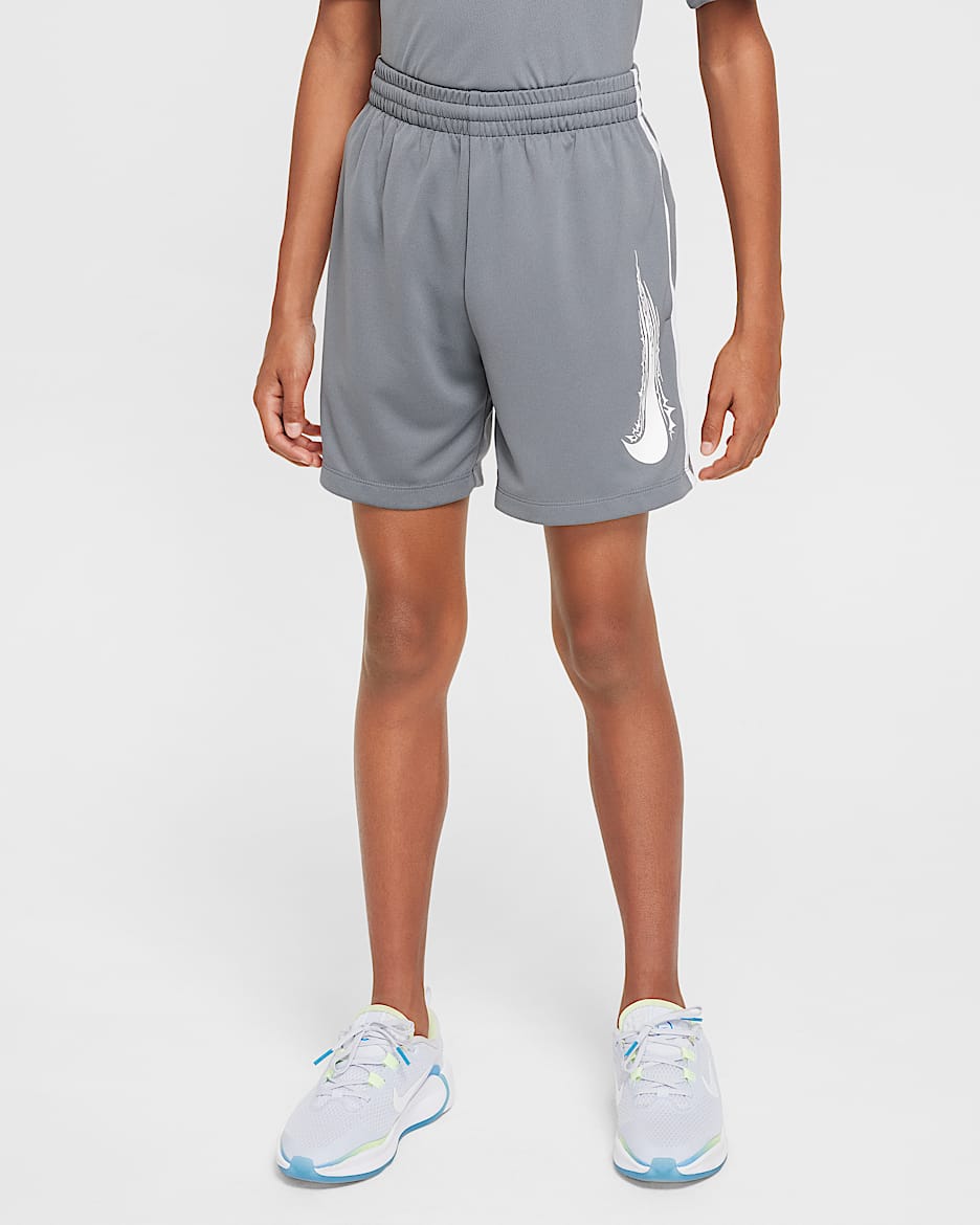 Shorts Dri-FIT para niños talla grande Nike Multi - Gris humo/Blanco/Blanco