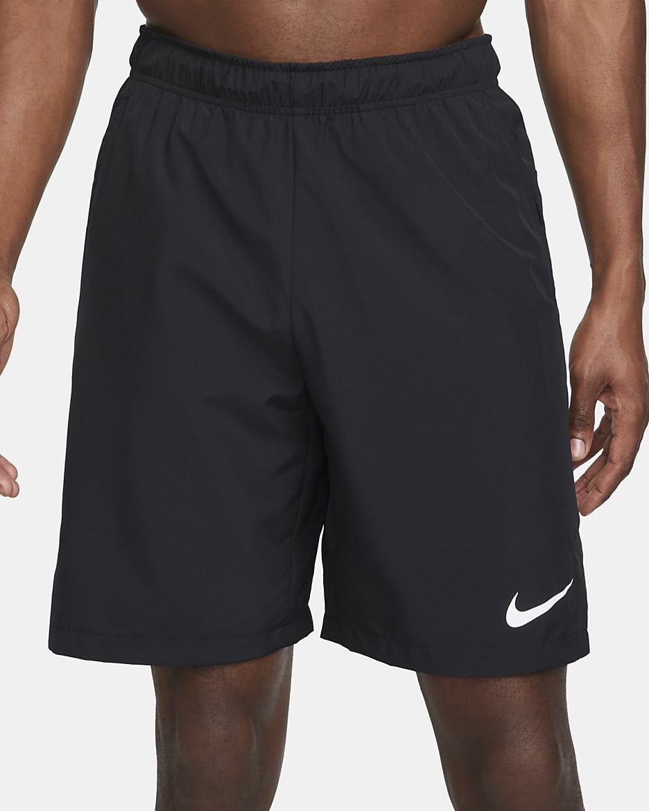 Nike Dri-FIT Web-Trainingsshorts für Herren (ca. 23 cm) - Schwarz/Schwarz/Weiß