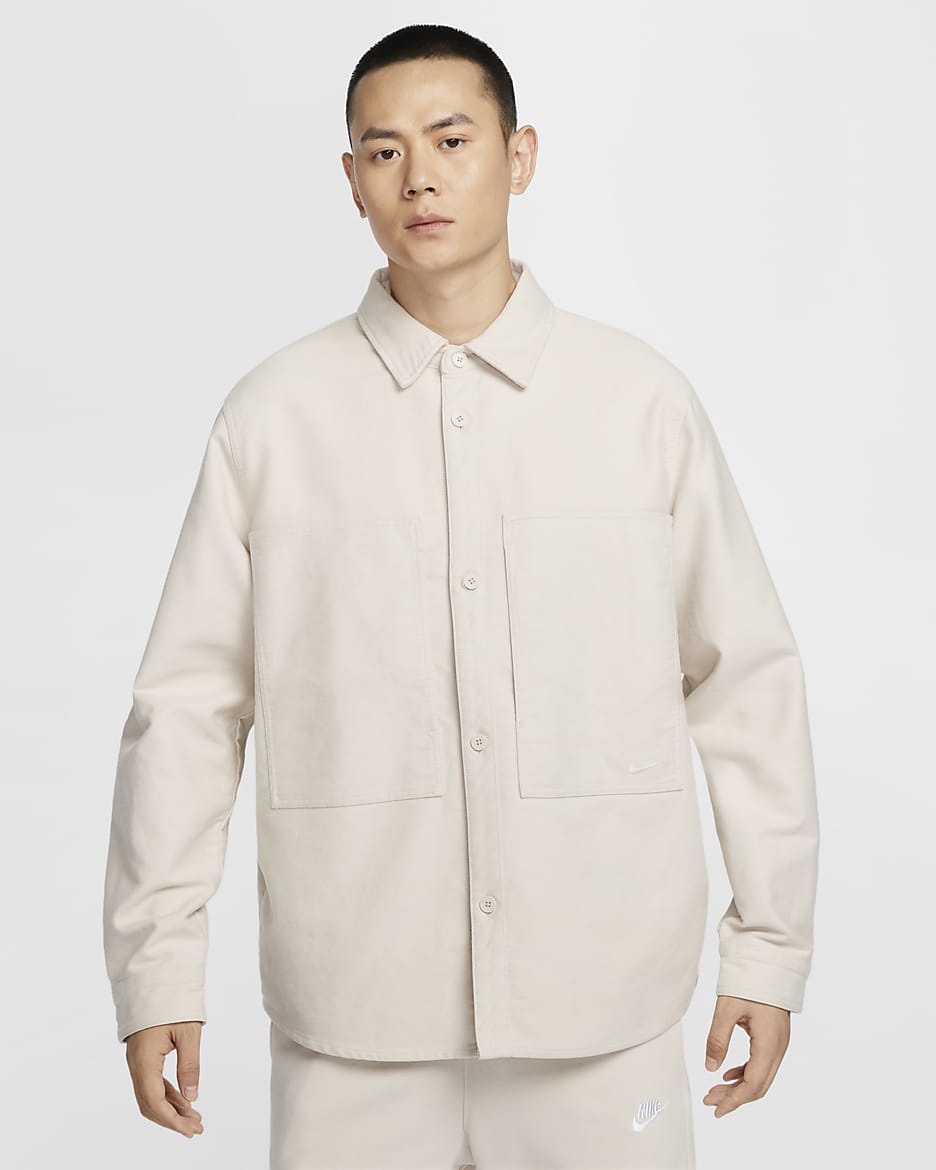 Nike Life Men's Long-Sleeve Chamois Field Shirt - Light Orewood Brown/Light Orewood Brown