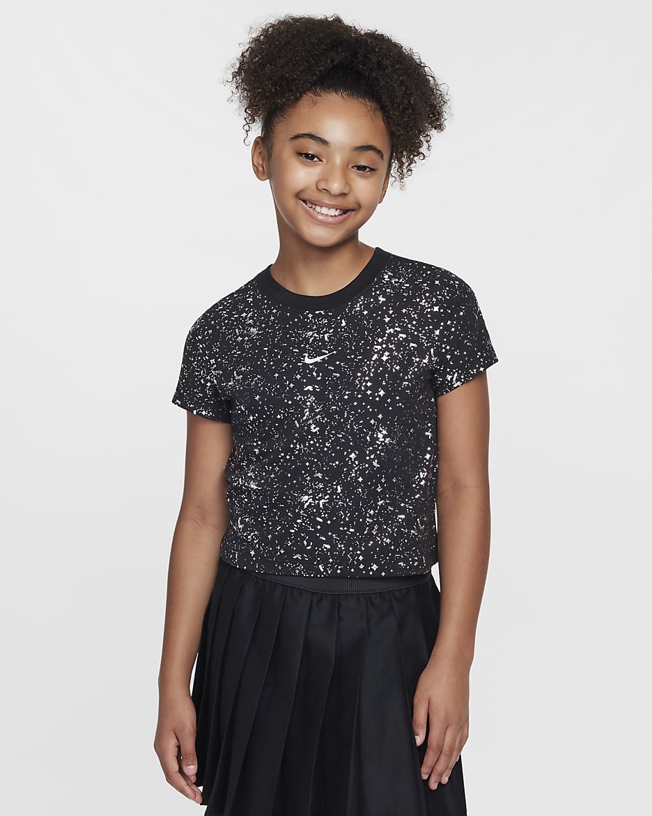 T-shirt court Nike Sportswear pour ado (fille) - Noir