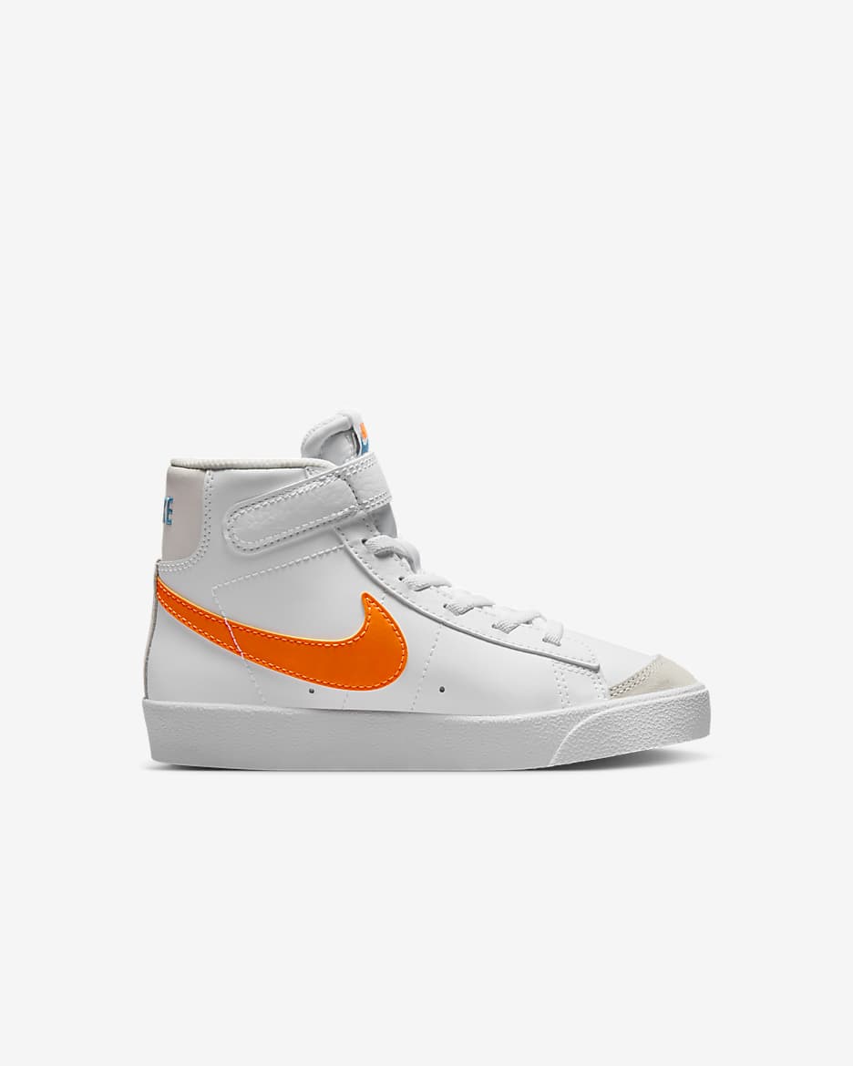 Nike Blazer Mid '77 Younger Kids' Shoe - White/Photo Blue/Phantom/Total Orange