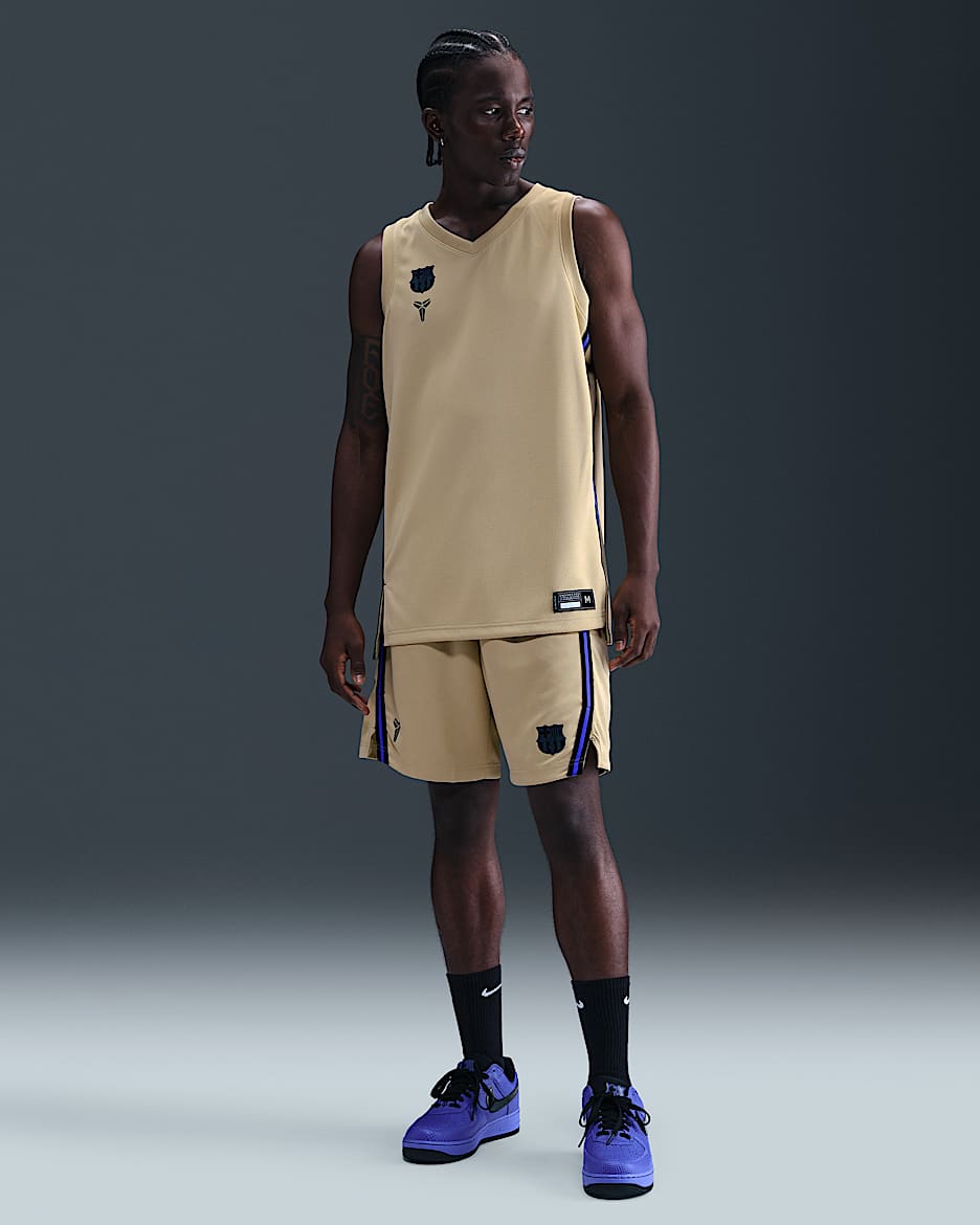 FCB Men's Replica Away Shorts - Team Gold/Black/Persian Violet
