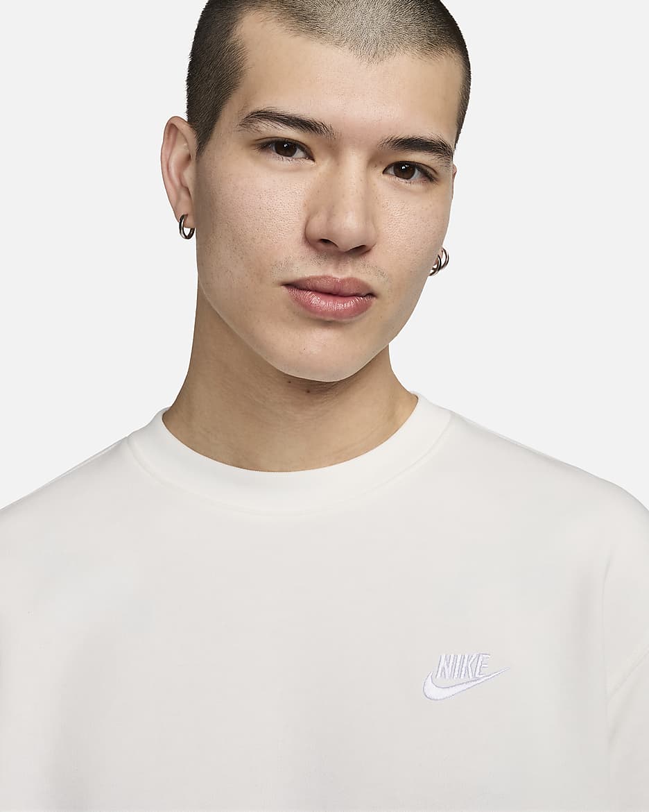 Nike Sportswear Club Men's French Terry Crew - Sail/White