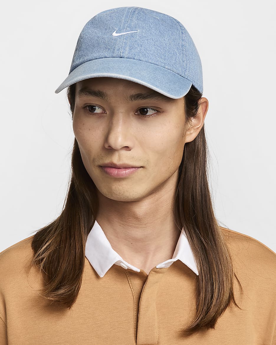 Nike Club Unstructured Denim Cap - Aegean Storm/Thunder Blue/White