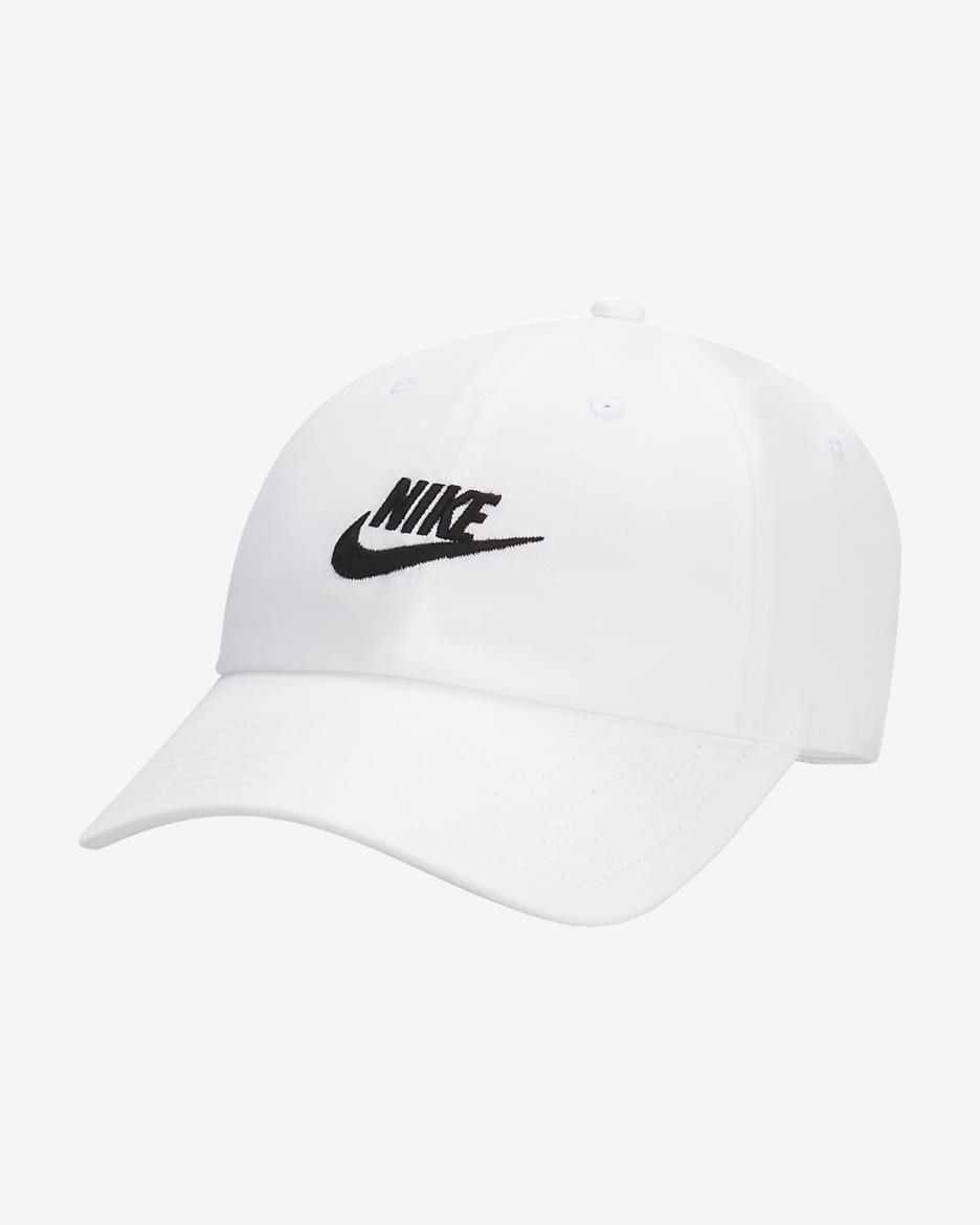 Casquette délavée souple Futura Nike Club pour enfant - Blanc/Noir